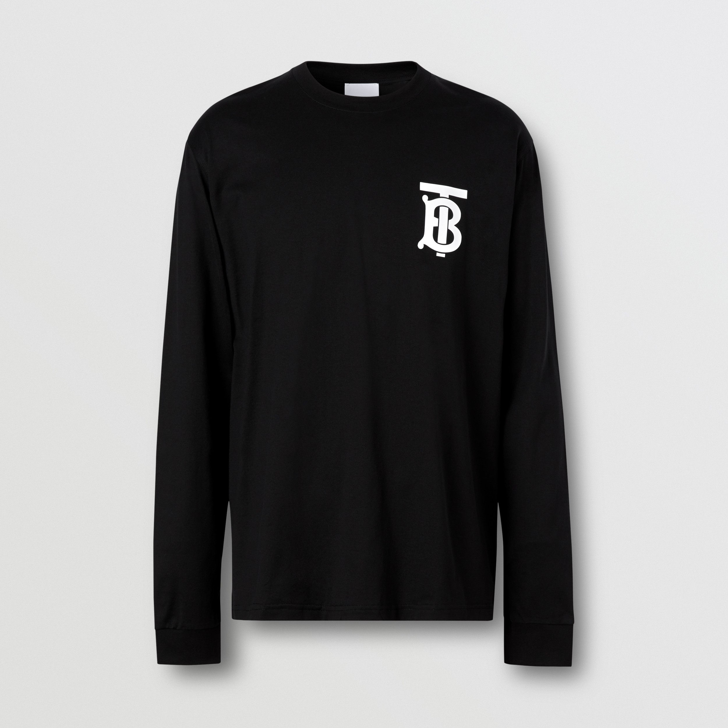 Long-sleeve Monogram Motif Cotton Top in Black - Men | Burberry United