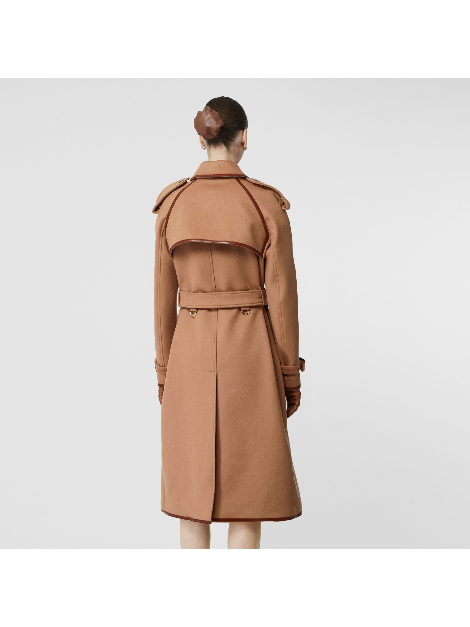 纽扣裁片装饰羊绒混纺 trench 风衣 产品图片11