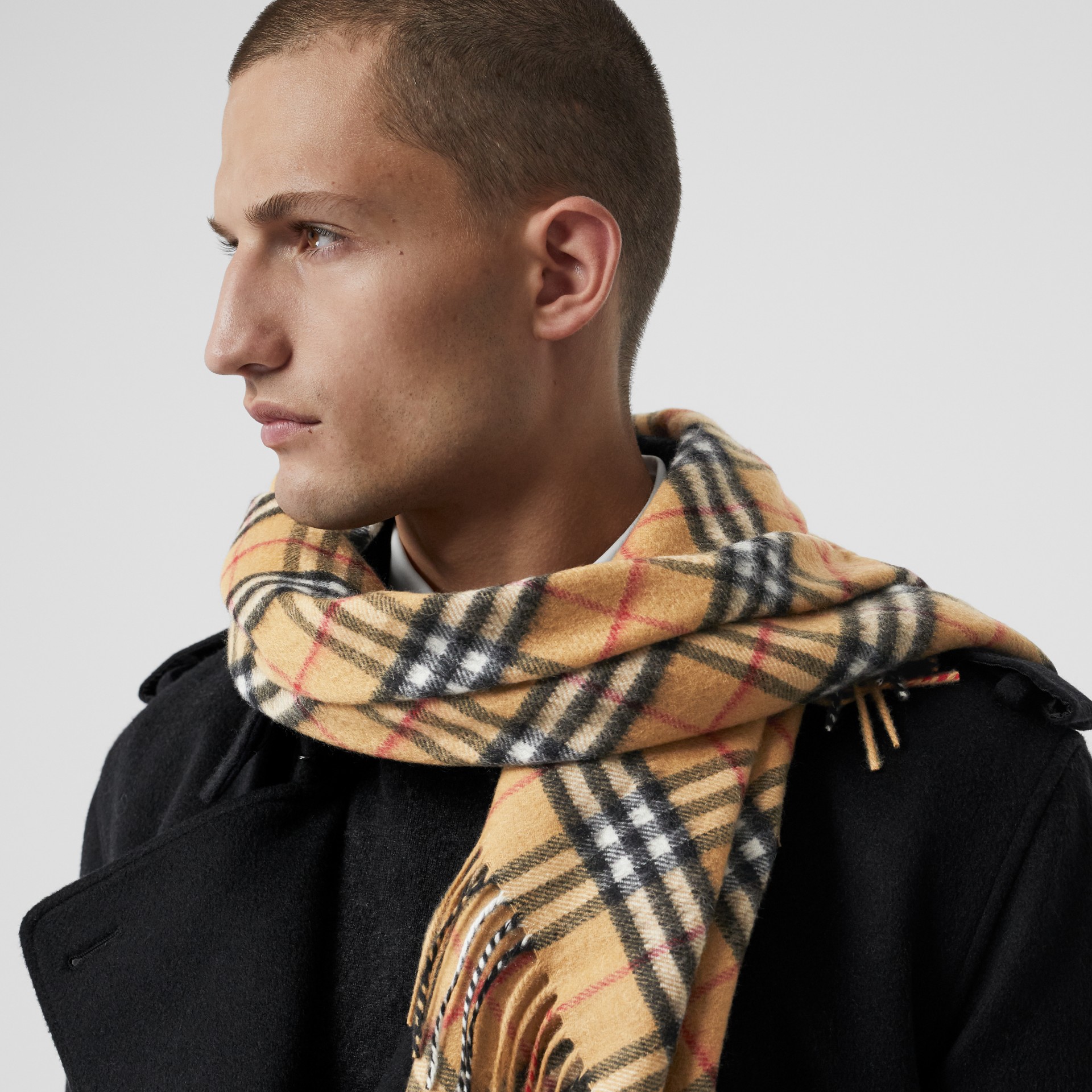 The Burberry Bandana in Vintage Check Cashmere in Antique Yellow ...