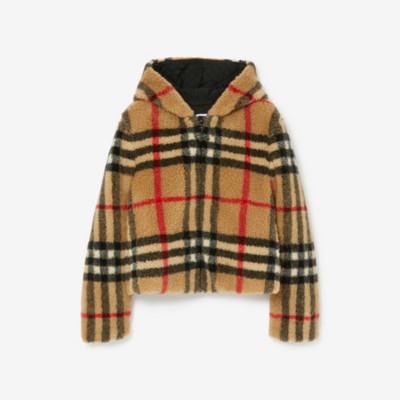 Burberry Check Wool-blend Jacket In Beige | ModeSens