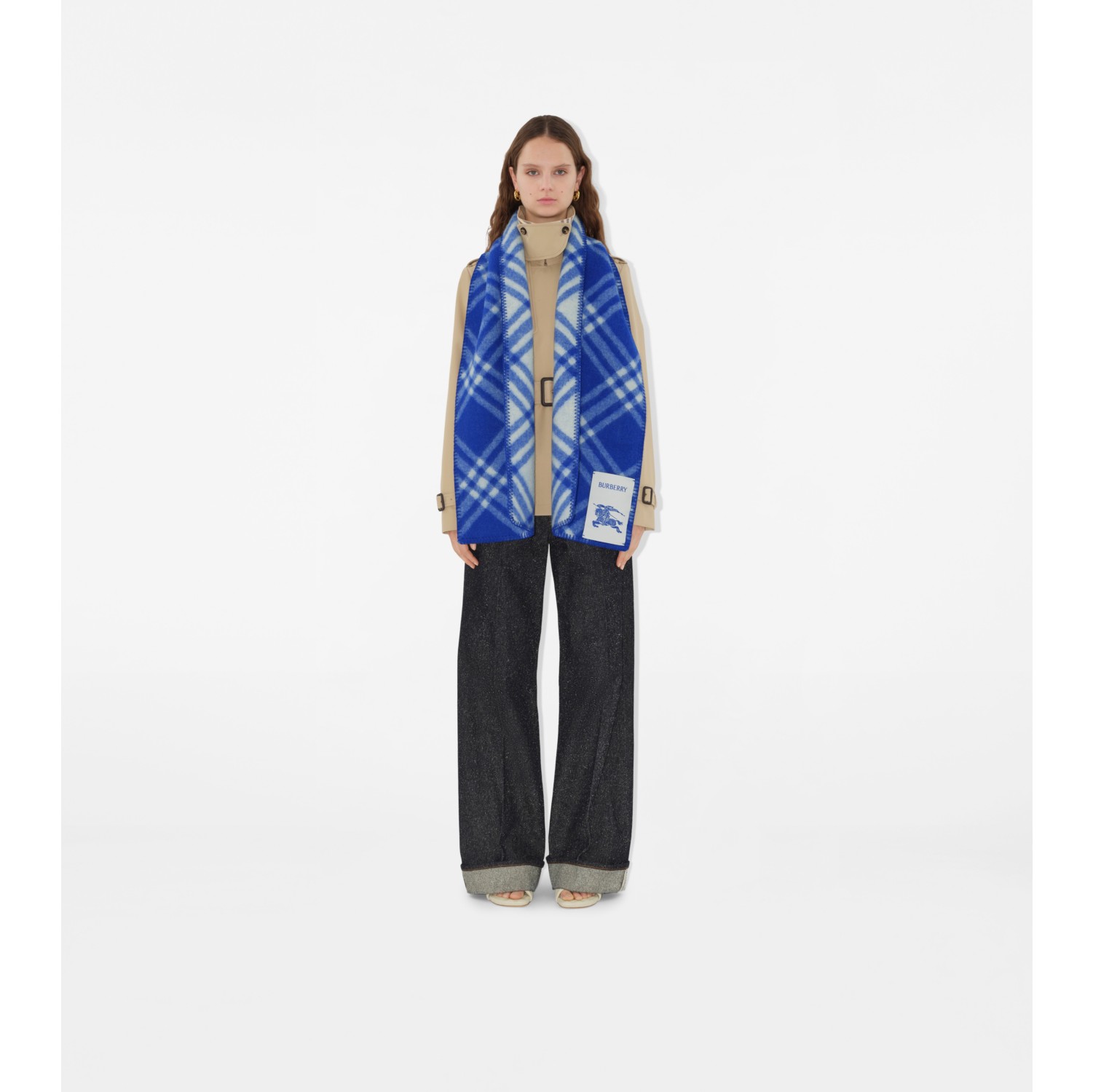 Check Wool Scarf