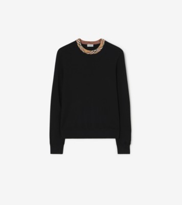 Check Trim Wool Sweater ®