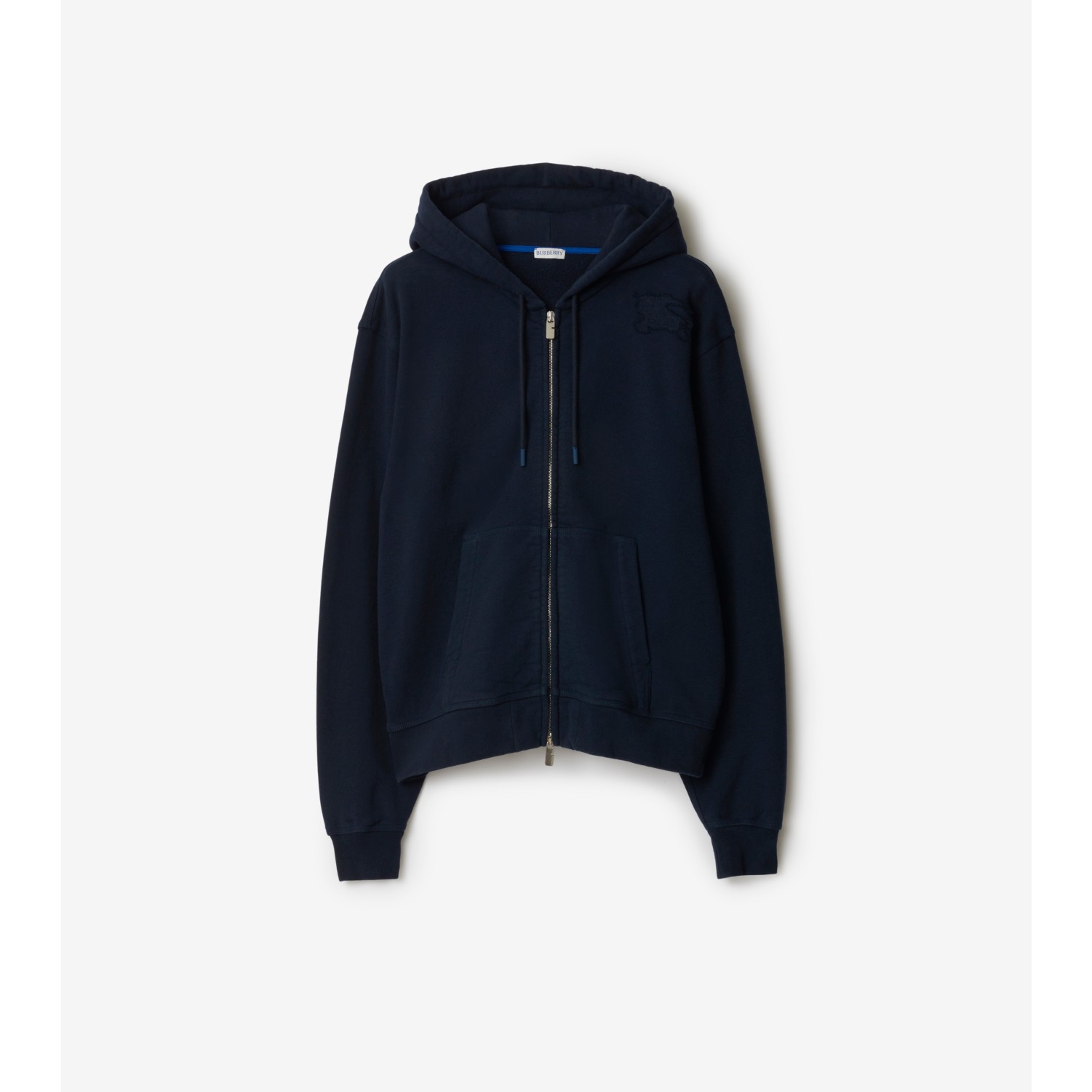 Hoodie zippe en coton Marine Homme Site officiel Burberry