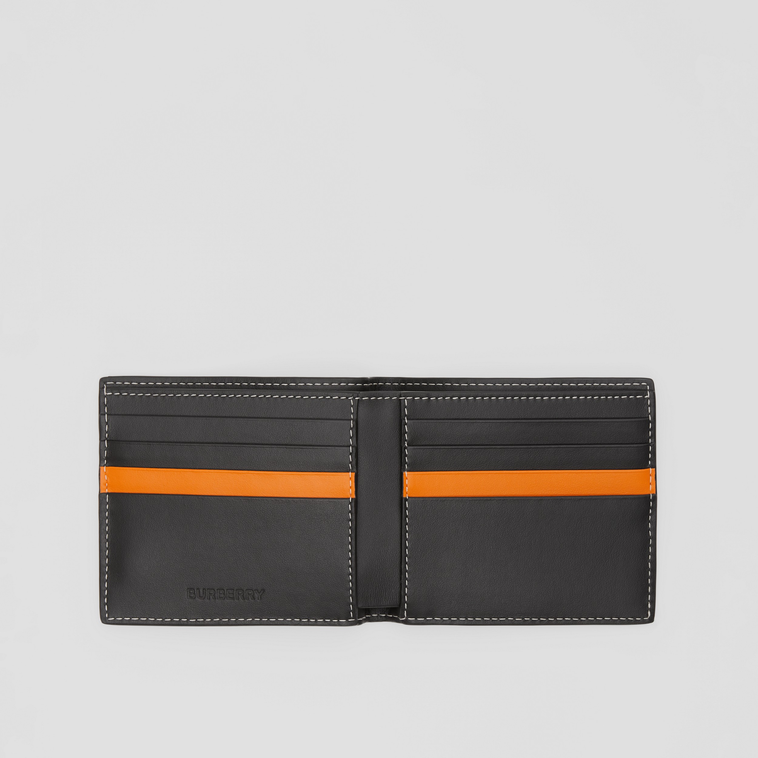 Portefeuille à rabat Monogram (Noir/orange) - Homme | Site officiel Burberry® - 3