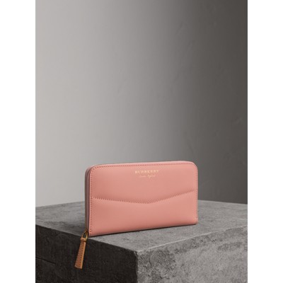 pink burberry wallet