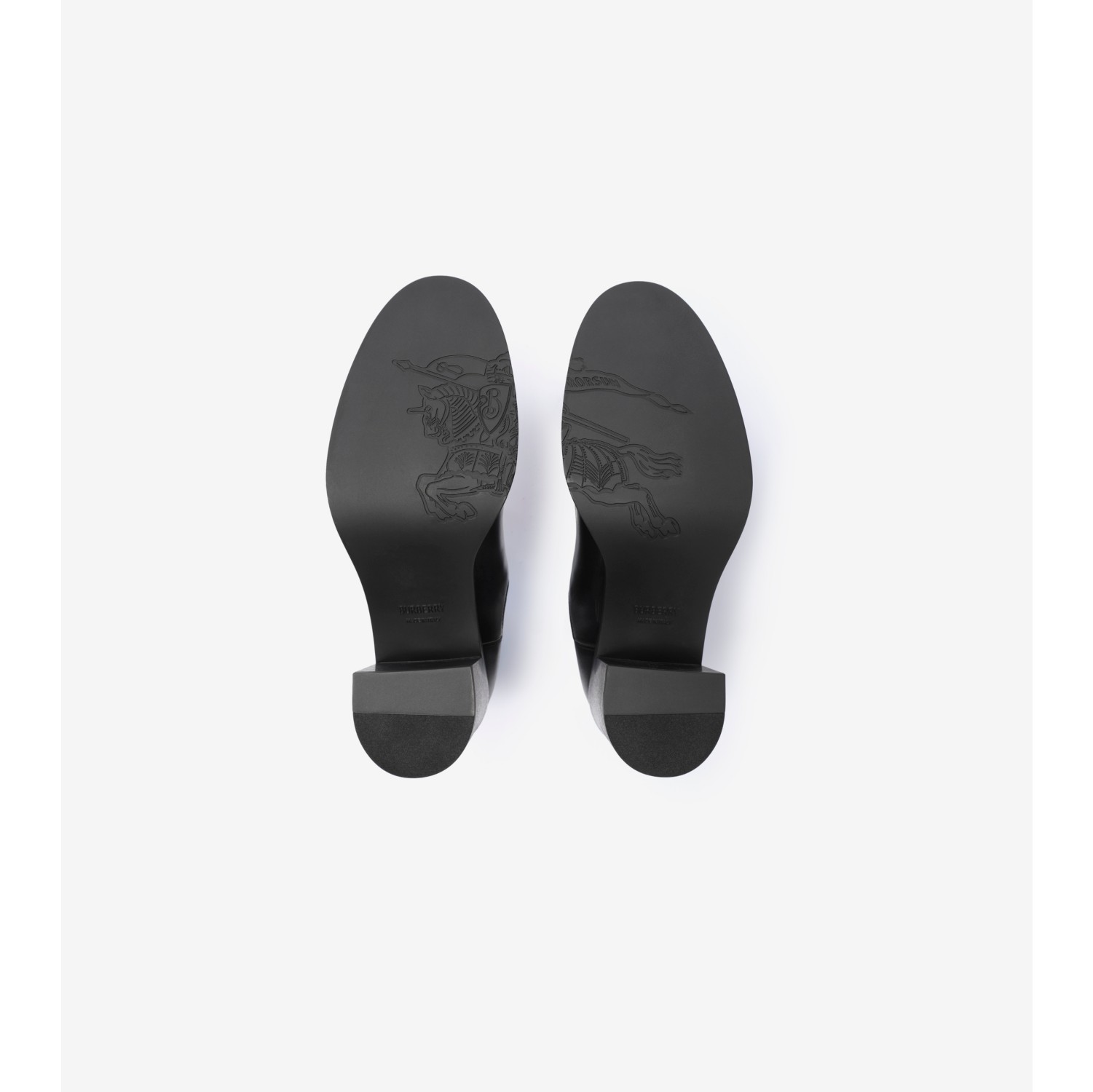 Leather Hampstead Heel Boots in Black - Women | Burberry® Official