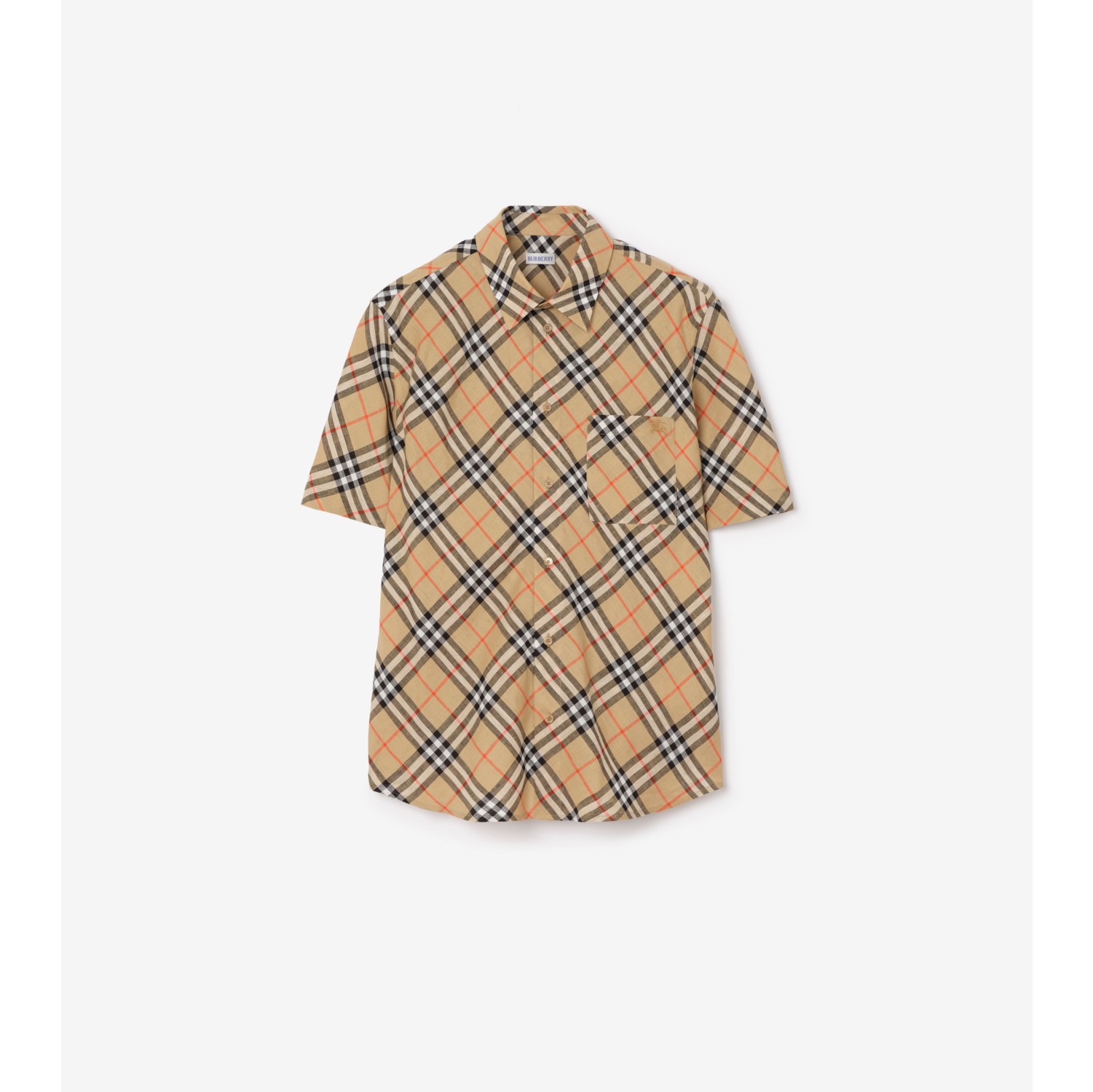 Relaxed Fit Check Linen Shirt