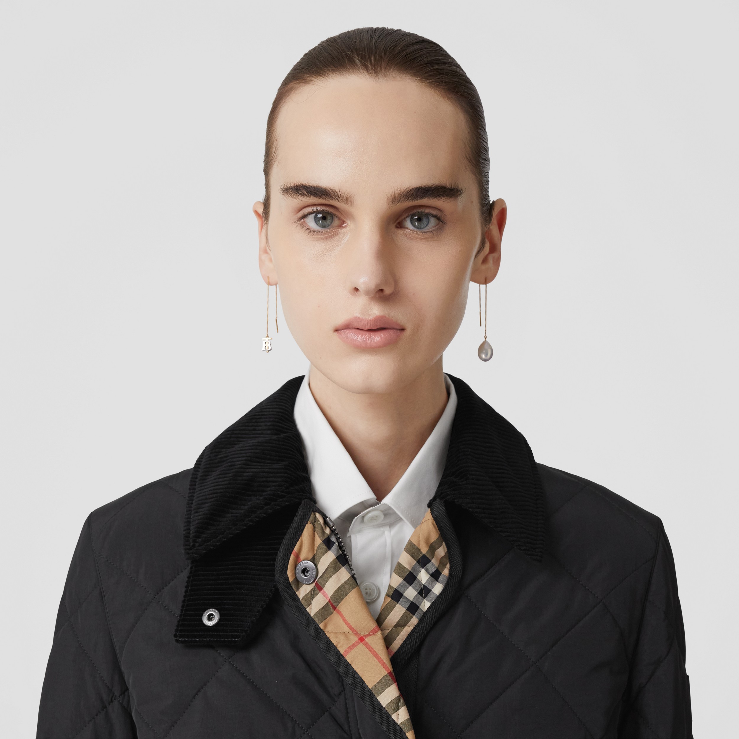 Diamond Quilted Thermoregulated Barn Jacket in Black - Women | Burberry® Official - 2
