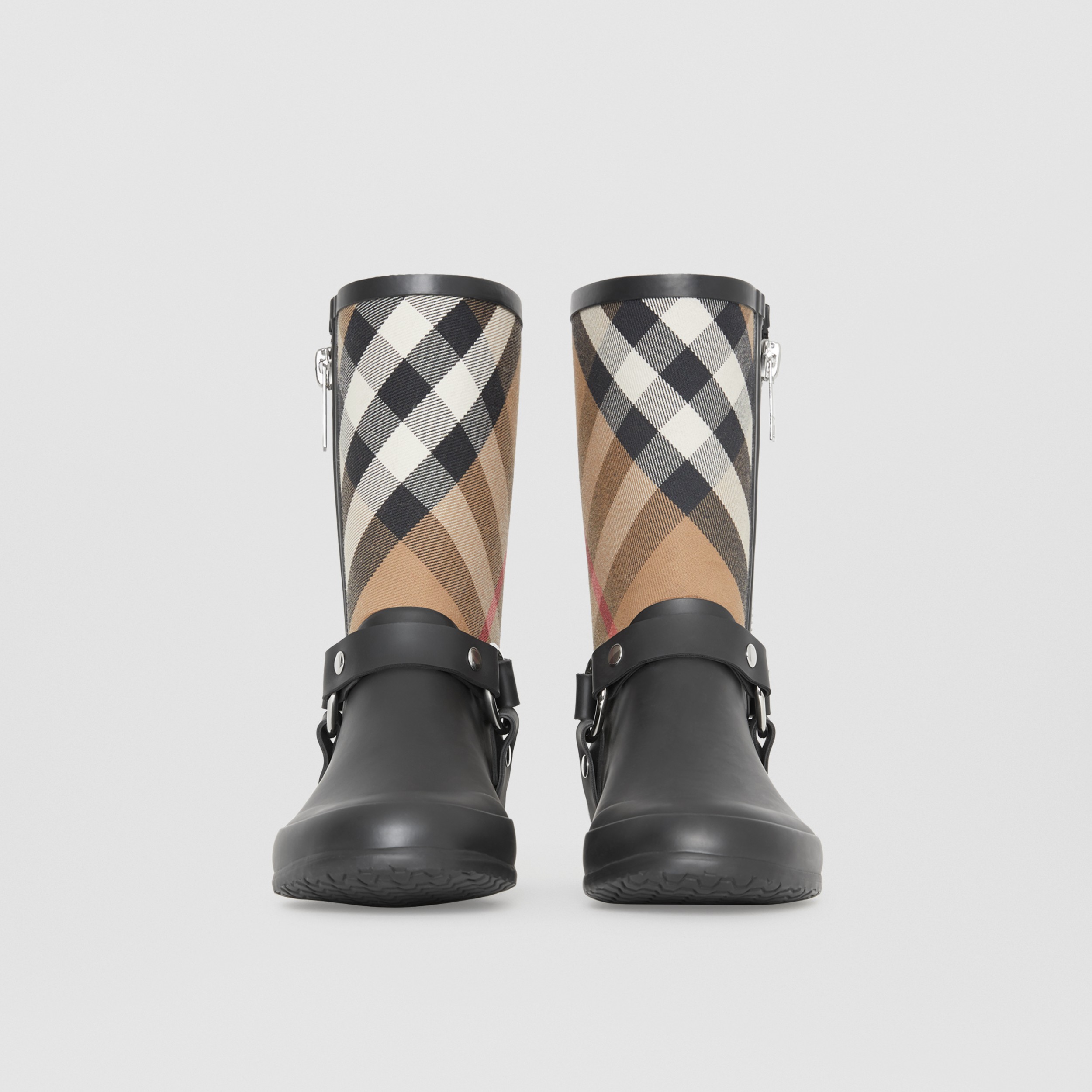 rain boots with leather