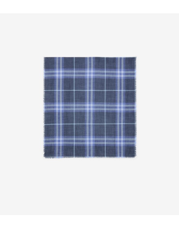 Reversible Check Wool Silk Scarf