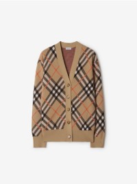 Chaqueta deportiva en mezcla de lana a cuadros Burberry Check color arena