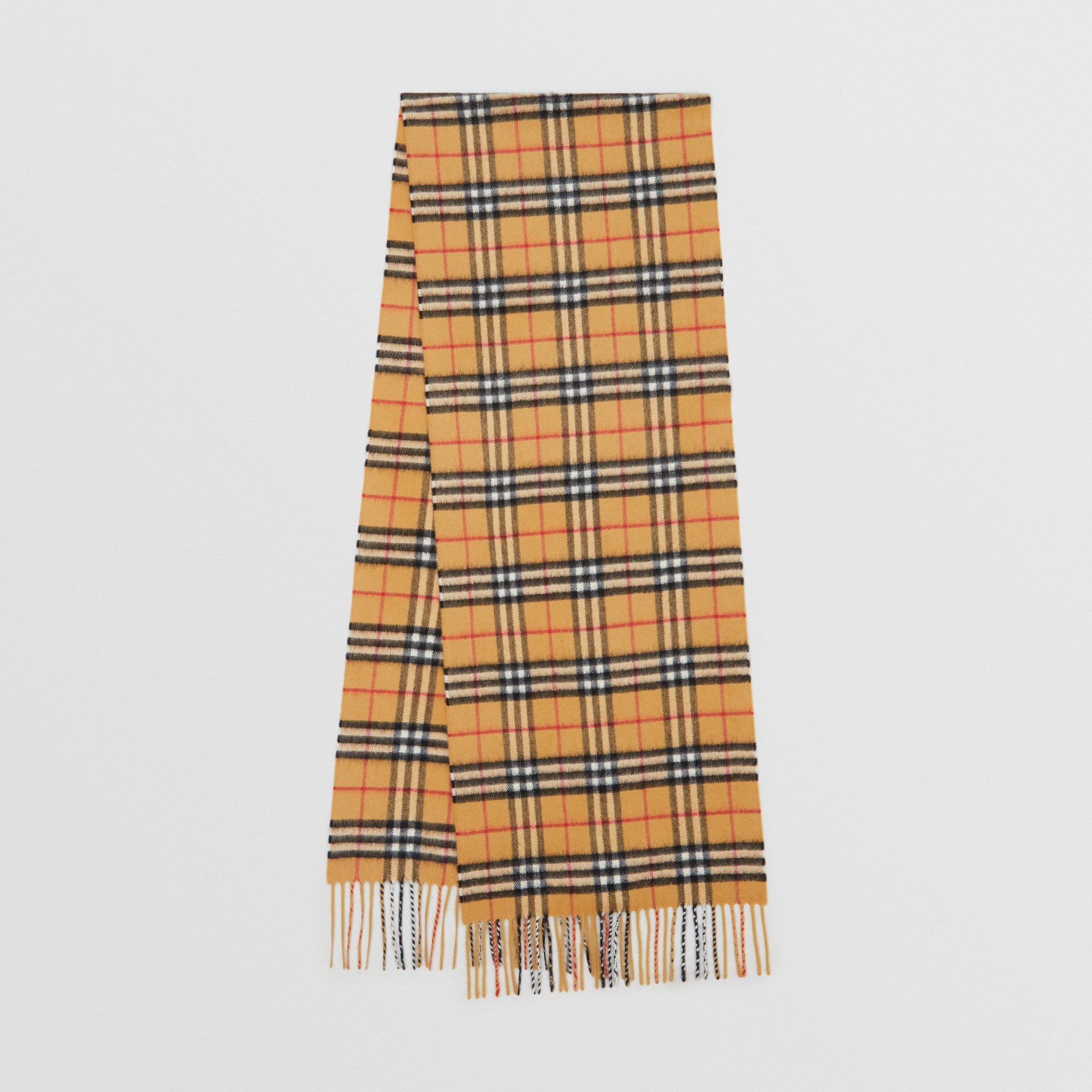 The Classic Vintage Check Cashmere Scarf In Antique Yellow | Burberry Canada