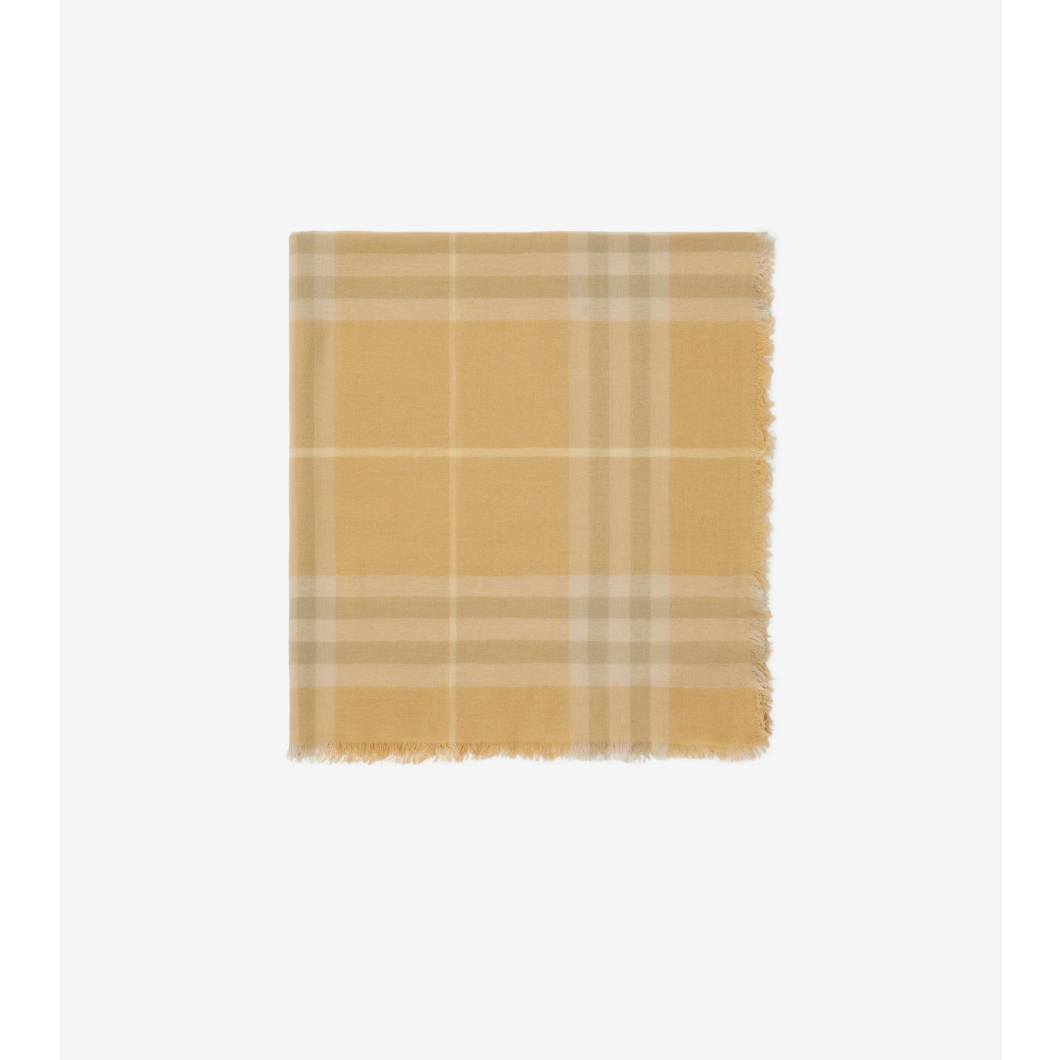 Check Wool Scarf in Flax | Burberry® Official