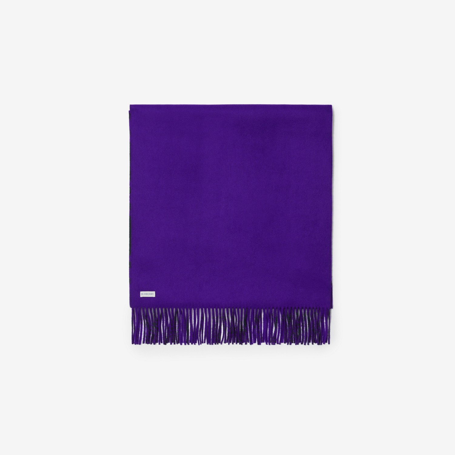 双面两用格纹羊绒围巾 (皇室紫) | Burberry® 博柏利官网