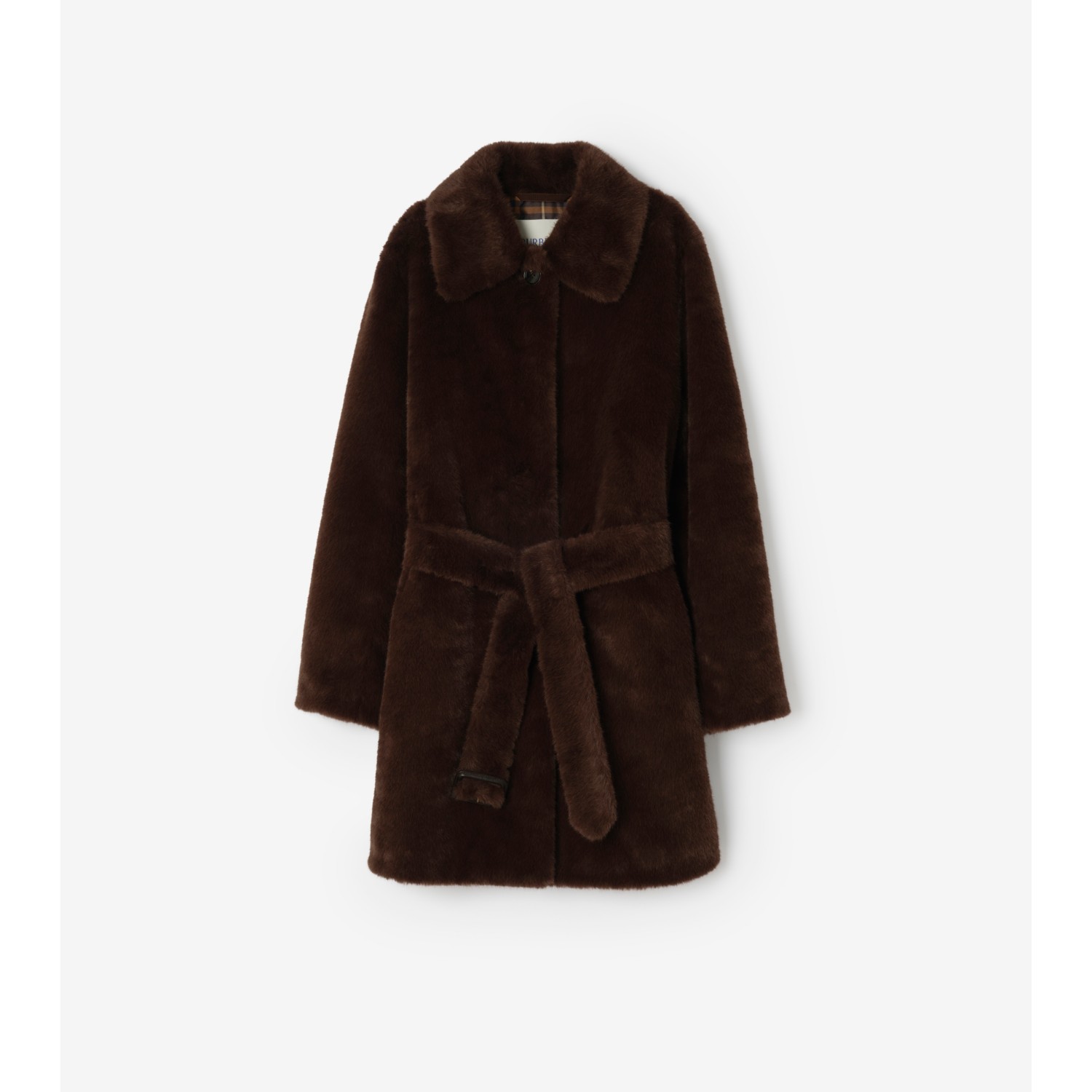 Short Belted Faux-fur Car Coat