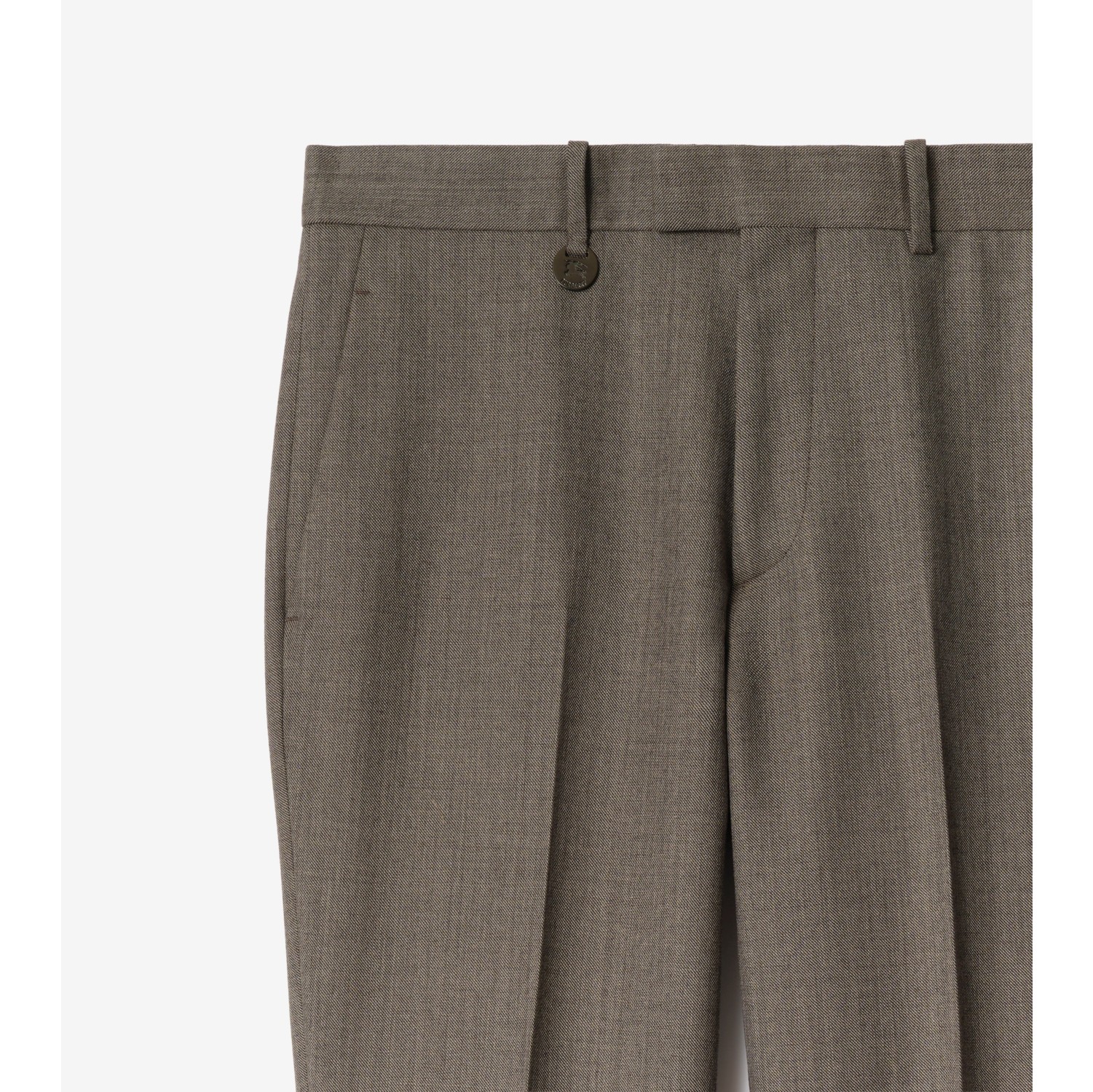 Sharkskin Wool Tailored Trousers