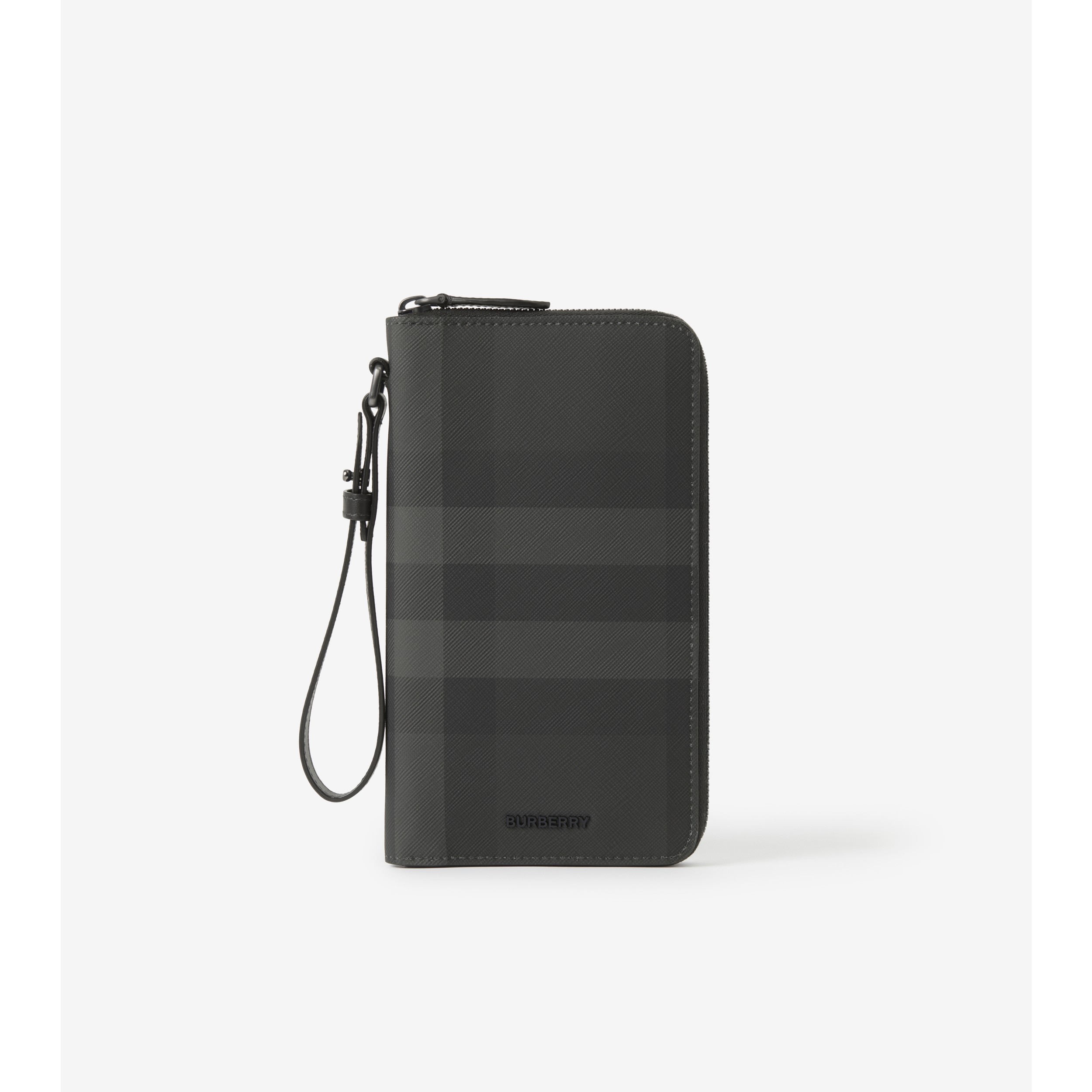 Check Money Clip Wallet in Charcoal - Men | Burberry® Official