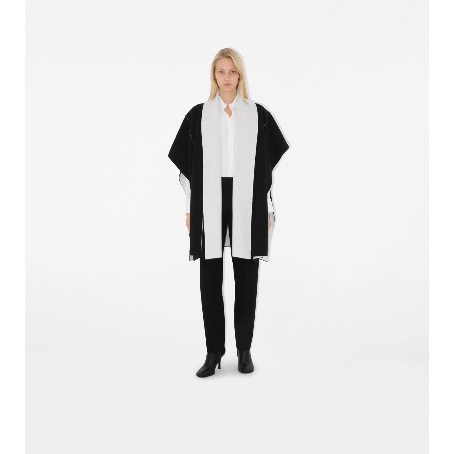 Mirrored Horse Wool Cashmere Blend Cape