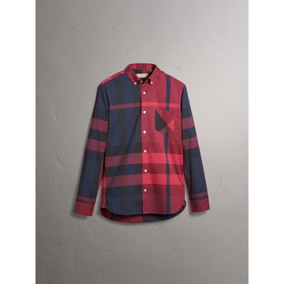 burberry plaid button down