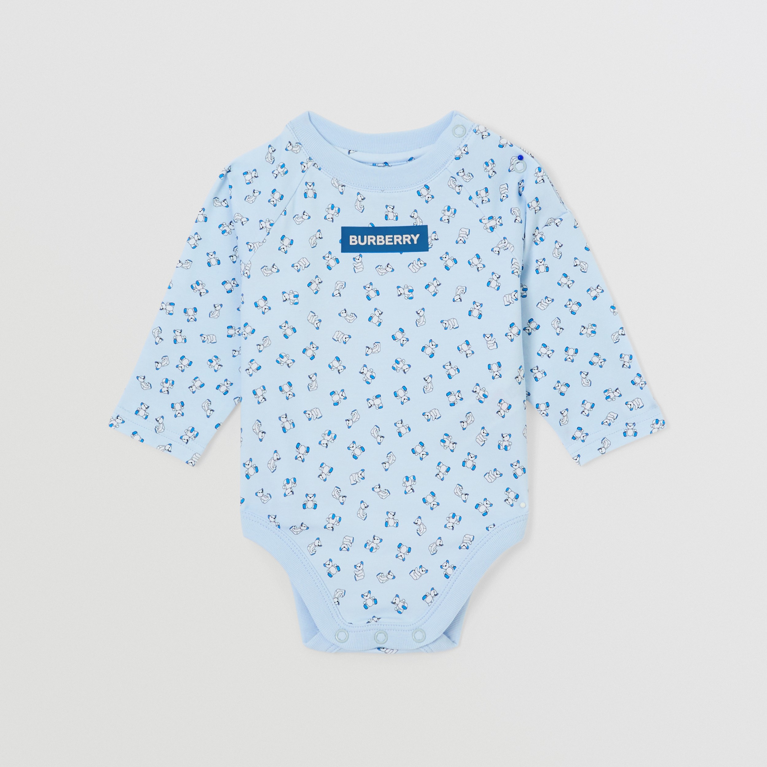 Thomas 泰迪熊图案棉质三件套婴儿礼品套装 (浅蓝色) - 儿童 | Burberry® 博柏利官网 - 4