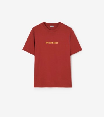 Heritage Logo Cotton T-shirt in Auburn brown - Men | Burberry