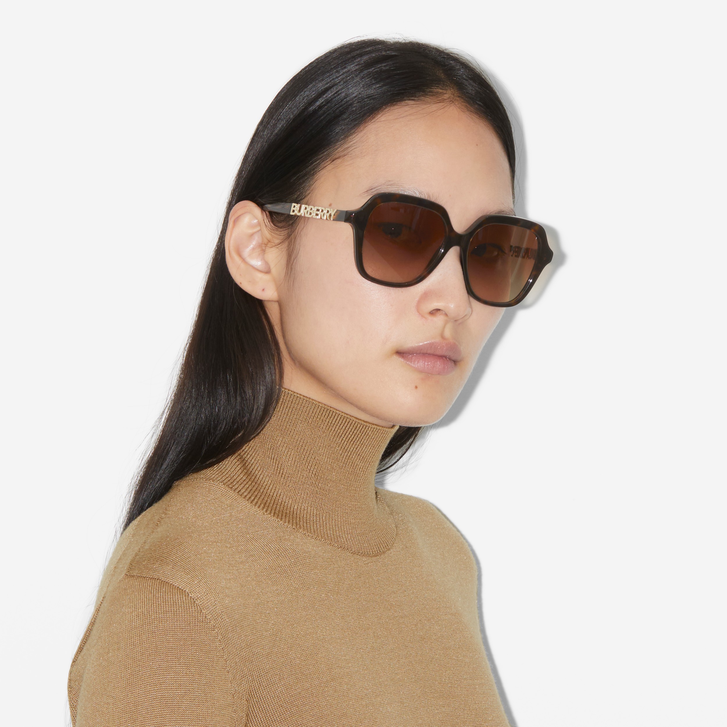 Oversized Square Frame Sunglasses in Tortoiseshell Women Burberry