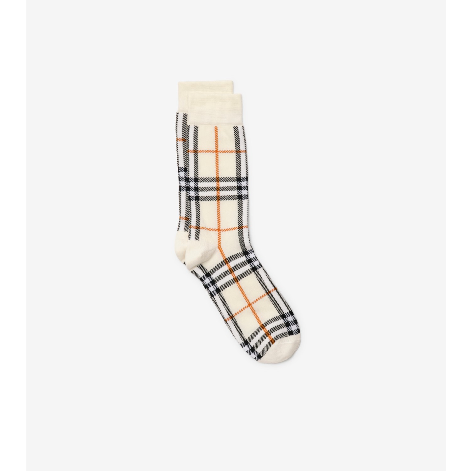 Check Cotton Nylon Blend Socks