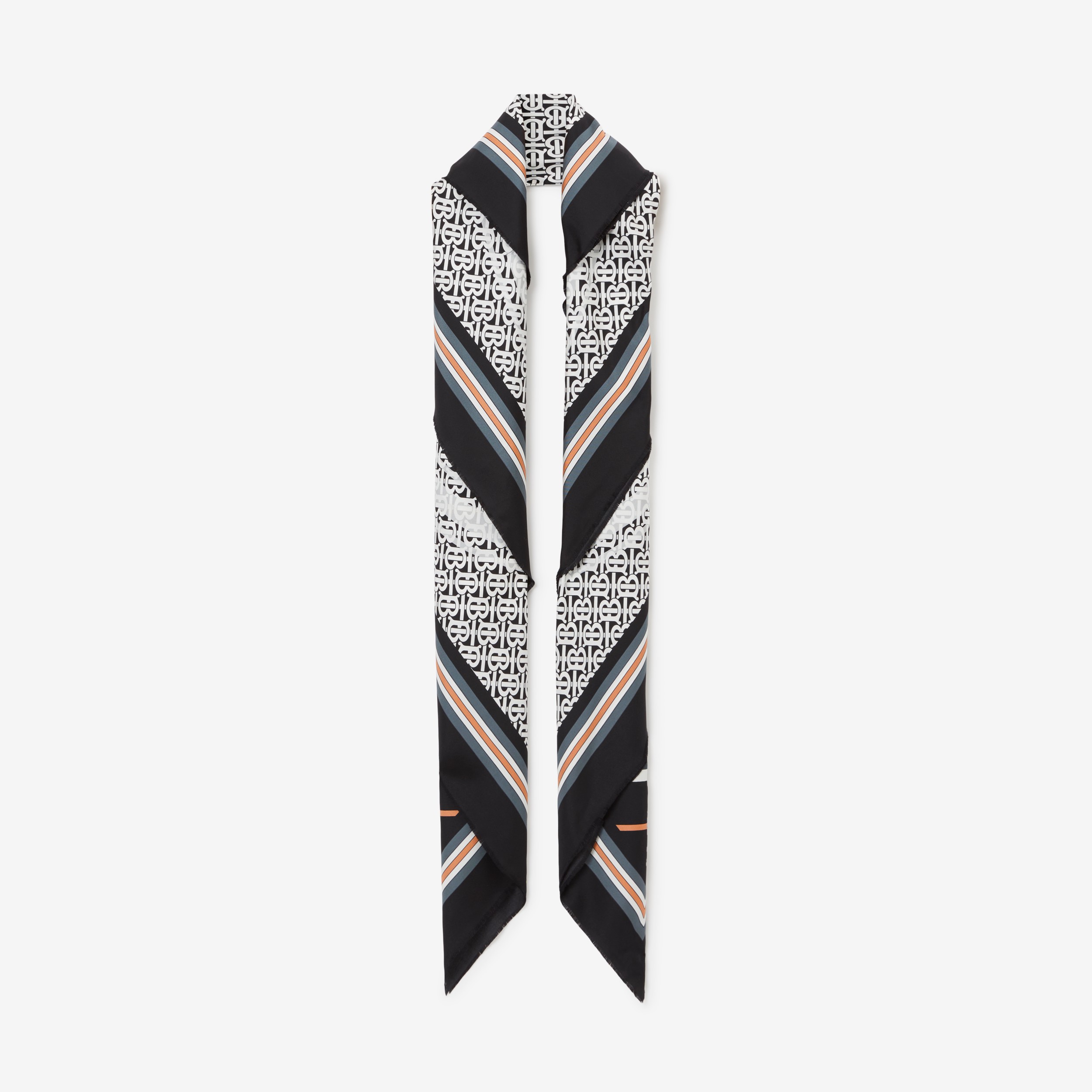 Montage Print Silk Square Scarf in Monochrome | Burberry® Official - 1