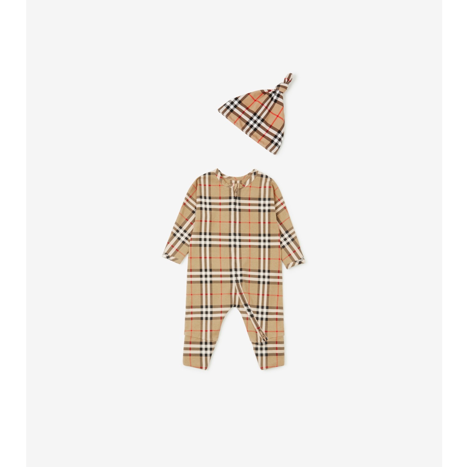 Check Cotton Two-piece Baby Gift Set