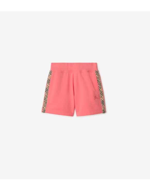 Check Trim Cotton Shorts
