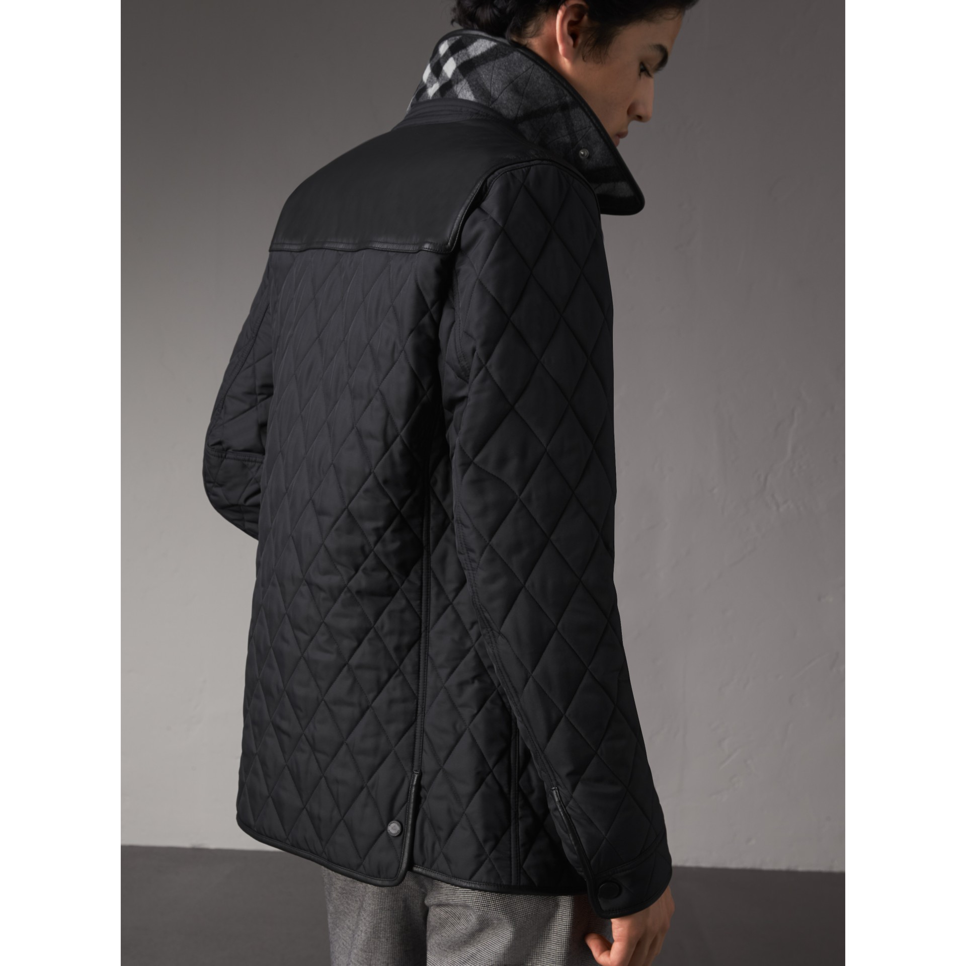 Lambskin Yoke Diamond Quilted Jacket in Black Men Burberry United