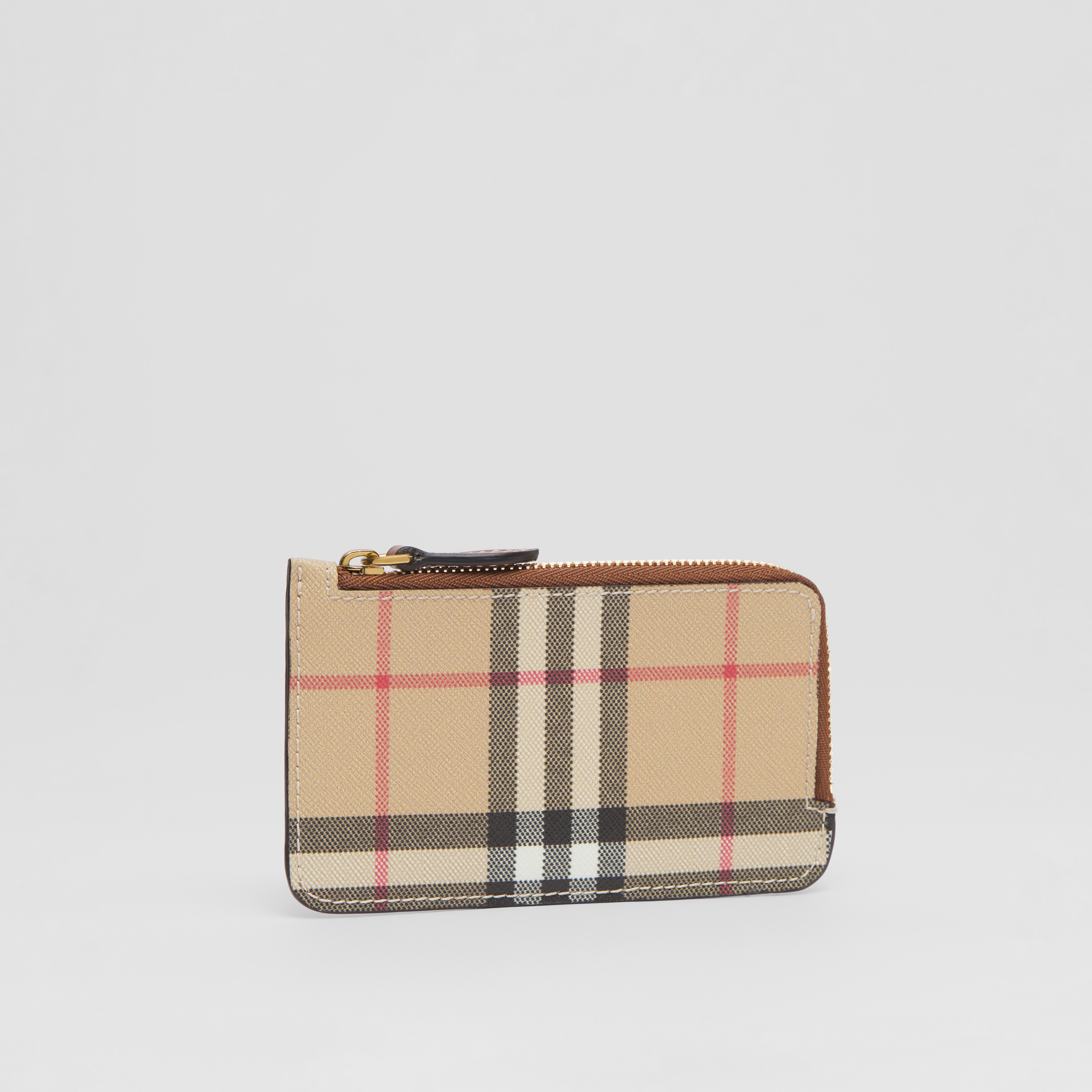 Vintage Check and Leather Zip Card Case in Archive Beige/tan - Women |  Burberry® Official