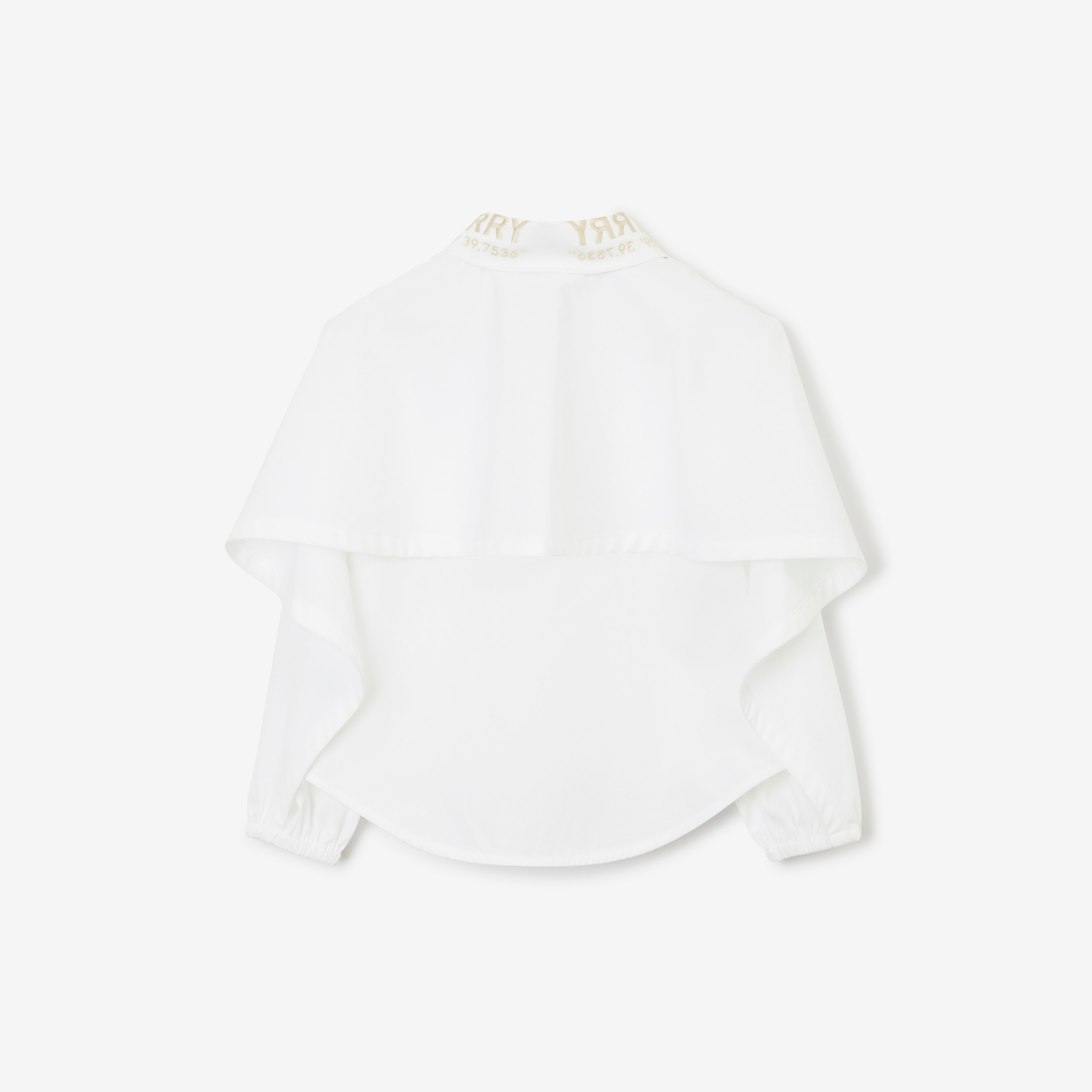 Camisa de popeline de algodão stretch com detalhe de capa (Branco) | Burberry® oficial - 2