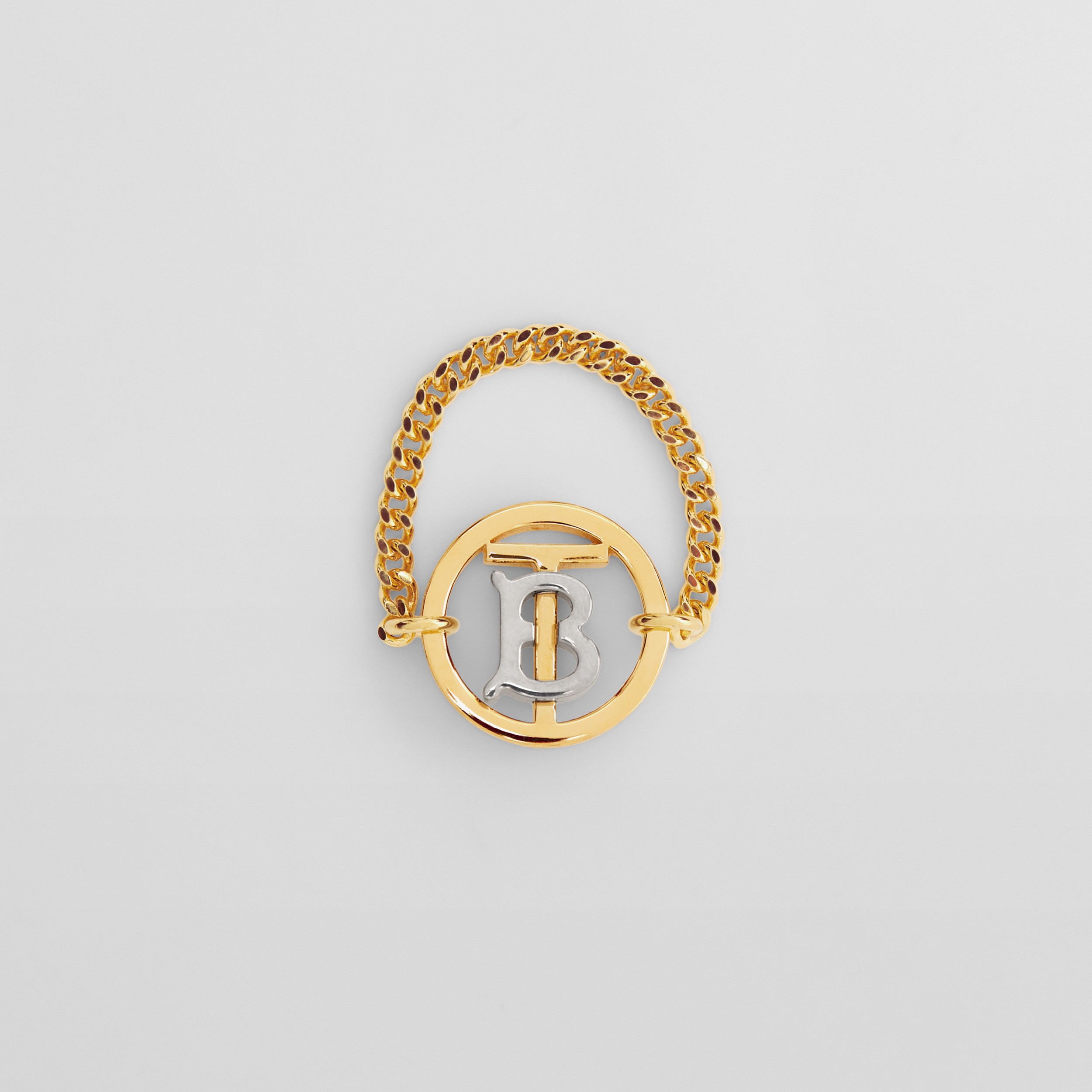 Anello con monogramma placcato in oro e palladio (Chiaro/palladio) - Donna | Sito ufficiale Burberry® - 1