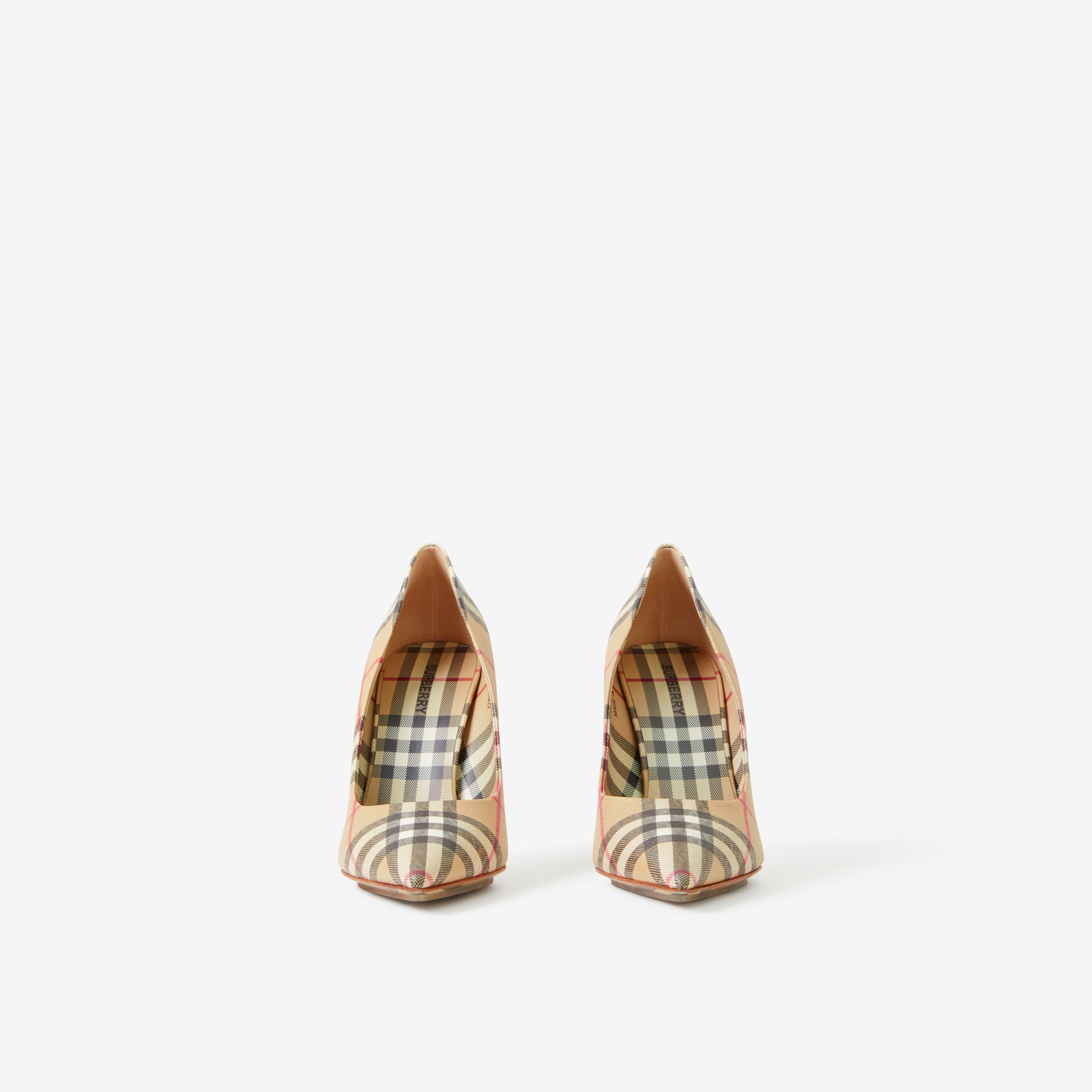 Zapatos de tacón en tejido Check con puntera en pico (Beige Vintage) - Mujer | Burberry® oficial - 2