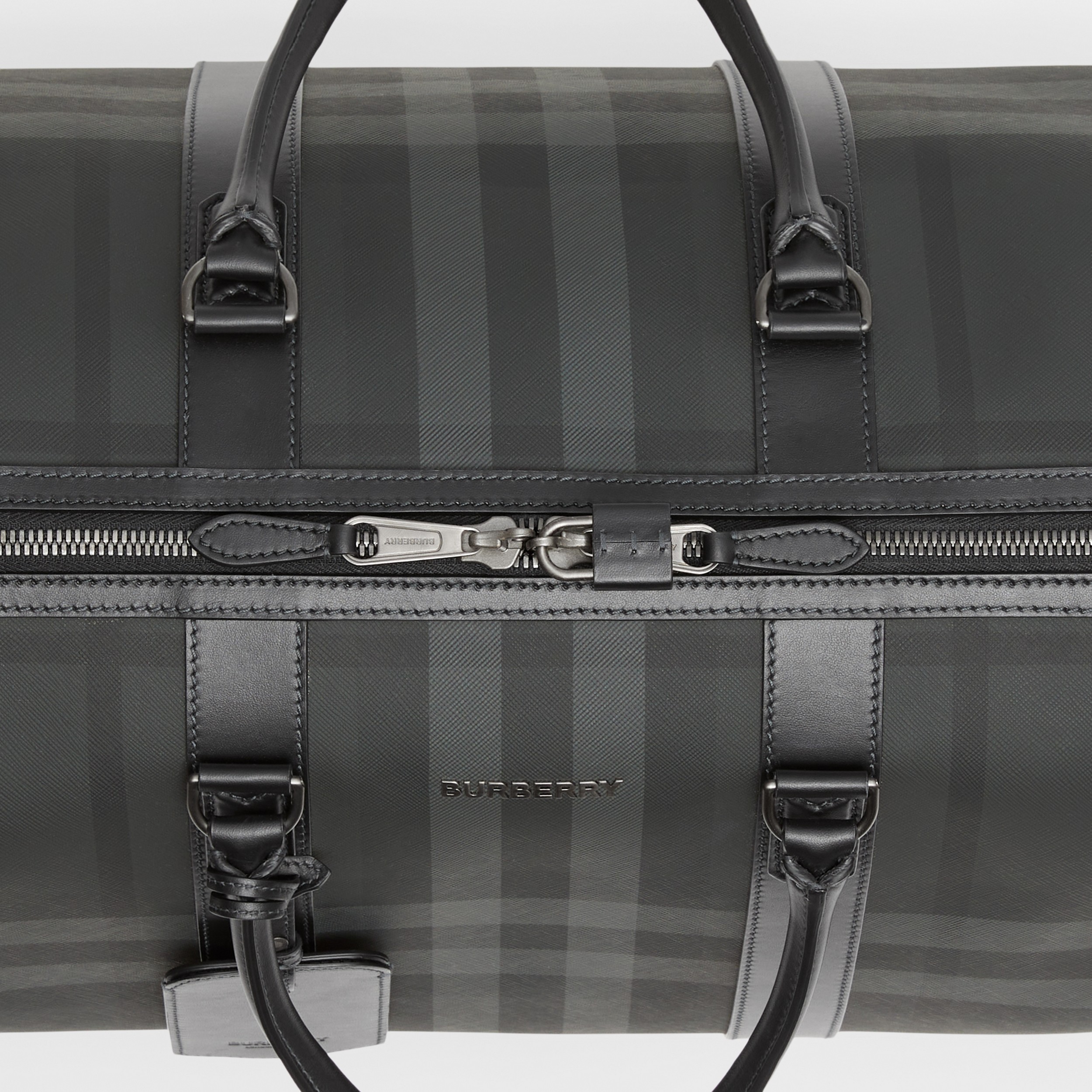 Charcoal Check and Leather Holdall - Men | Burberry® Official - 2