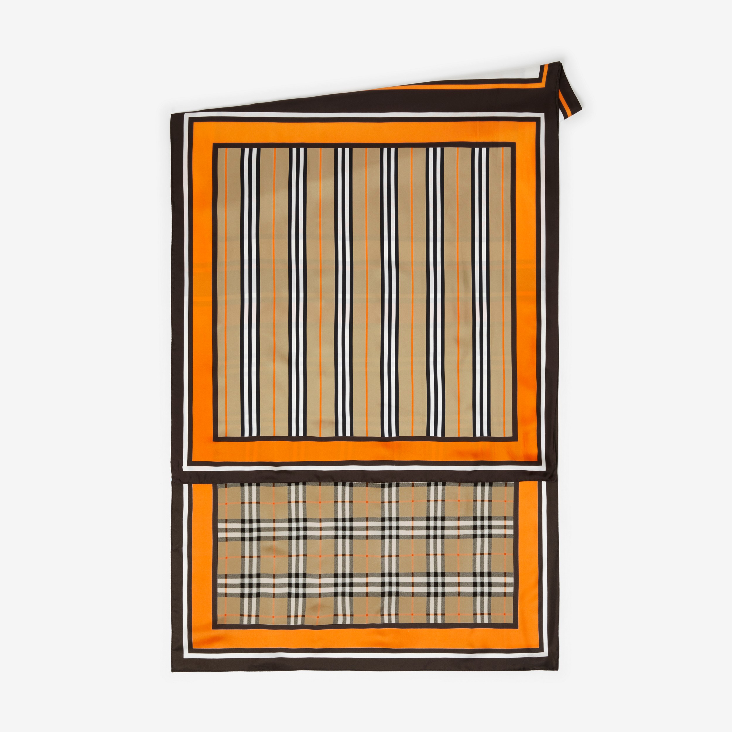 Sciarpa in seta con stampa monogramma (Arancione Intenso) | Sito ufficiale Burberry® - 2