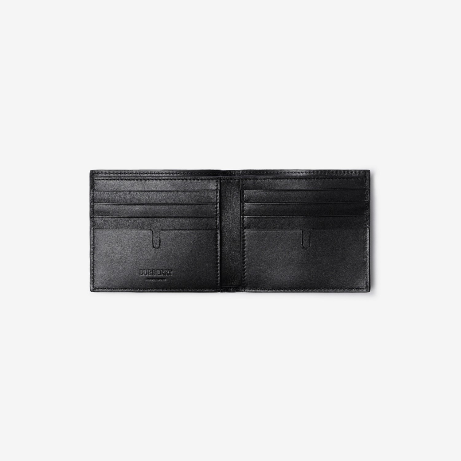 Embossed Check Bifold Wallet in Black - Men | Burberry® Official
