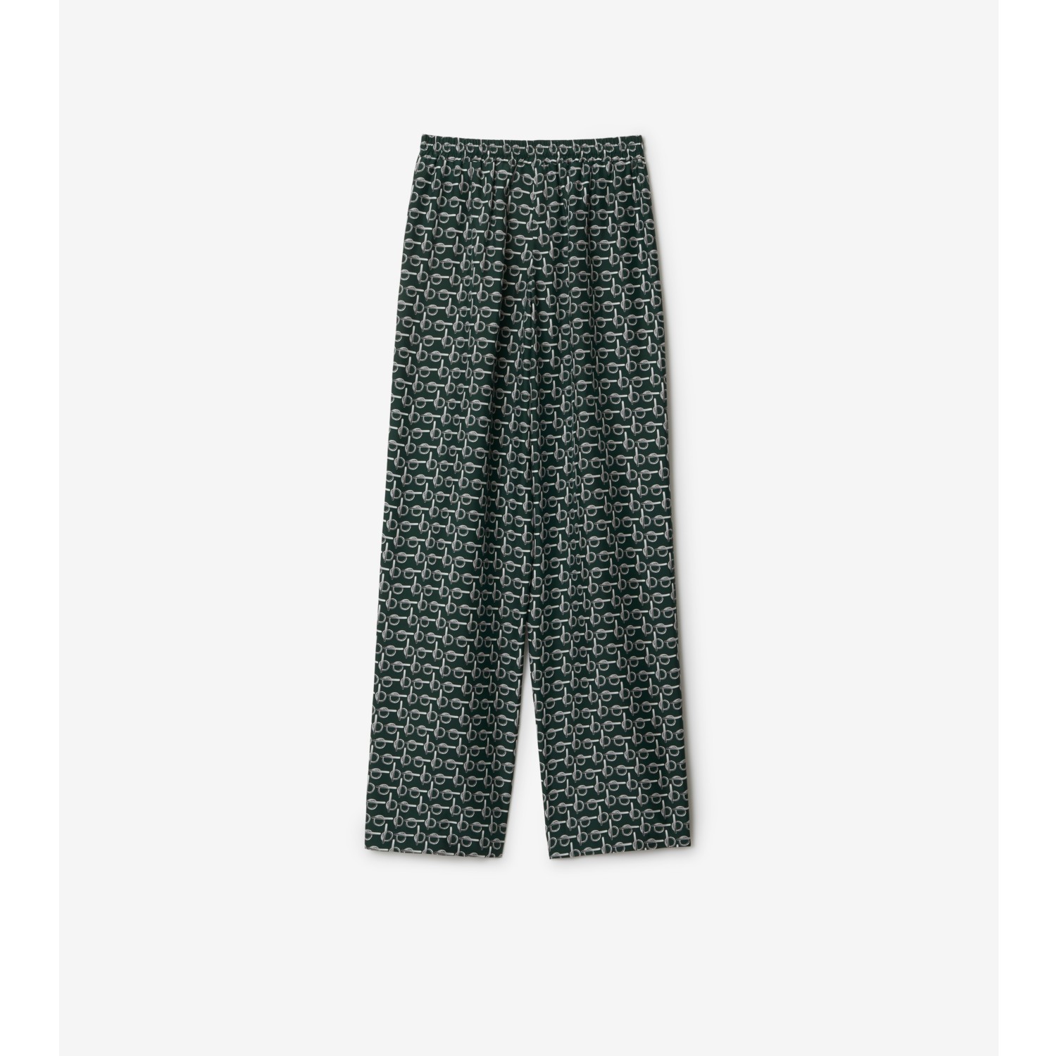 B Silk Trousers in Silver/green - Women | Burberry® Official