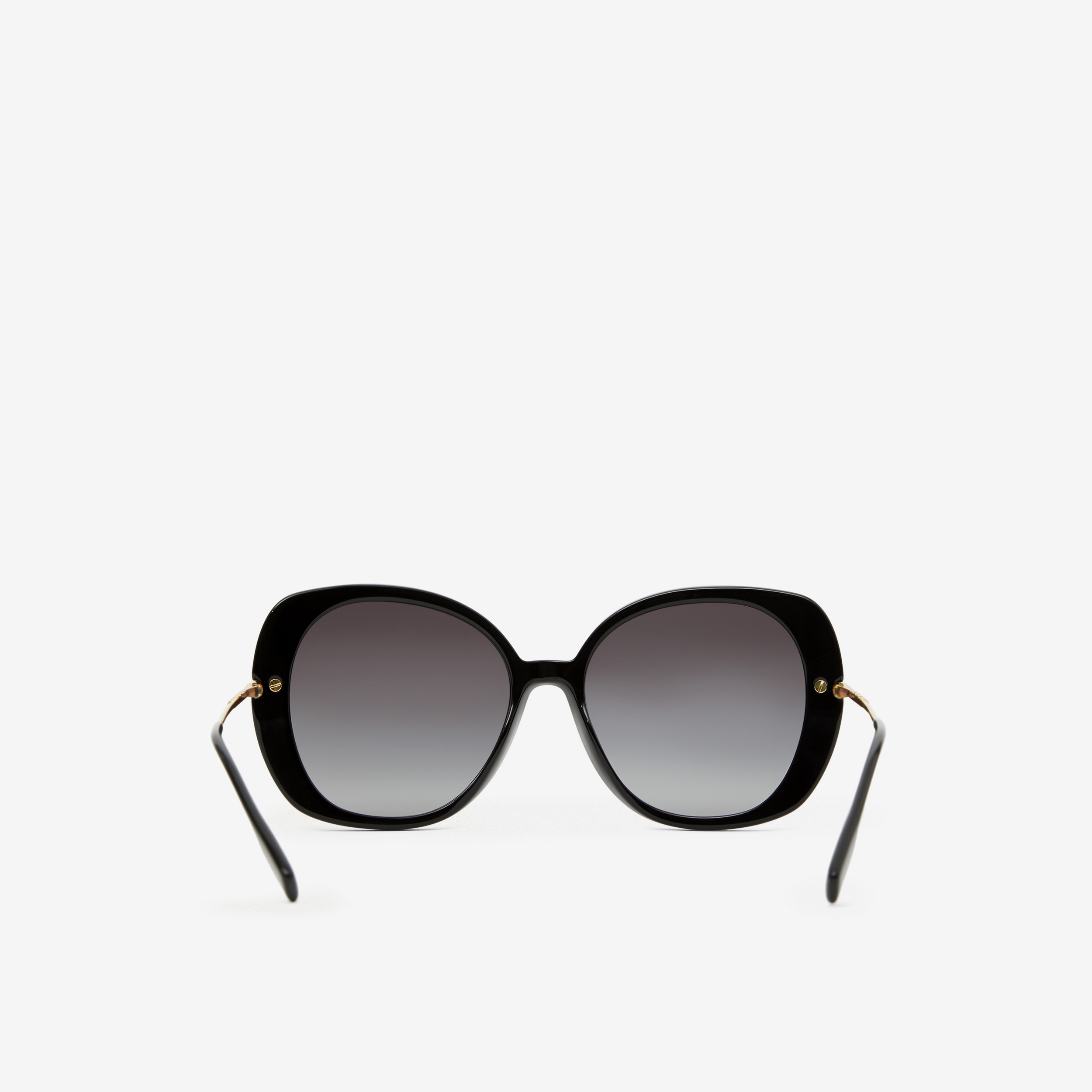 Icon Stripe Detail Square Frame Sunglasses in Black - Women | Burberry® Official - 3