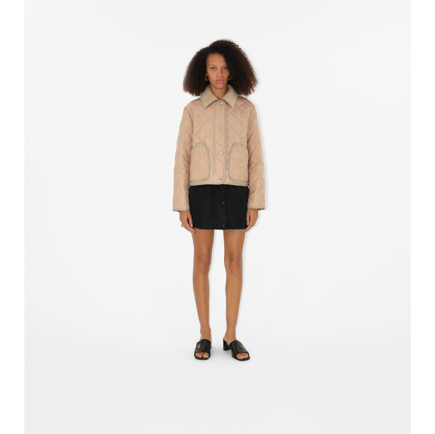 Cropped Quilted Thermoregulated Barn Jacket