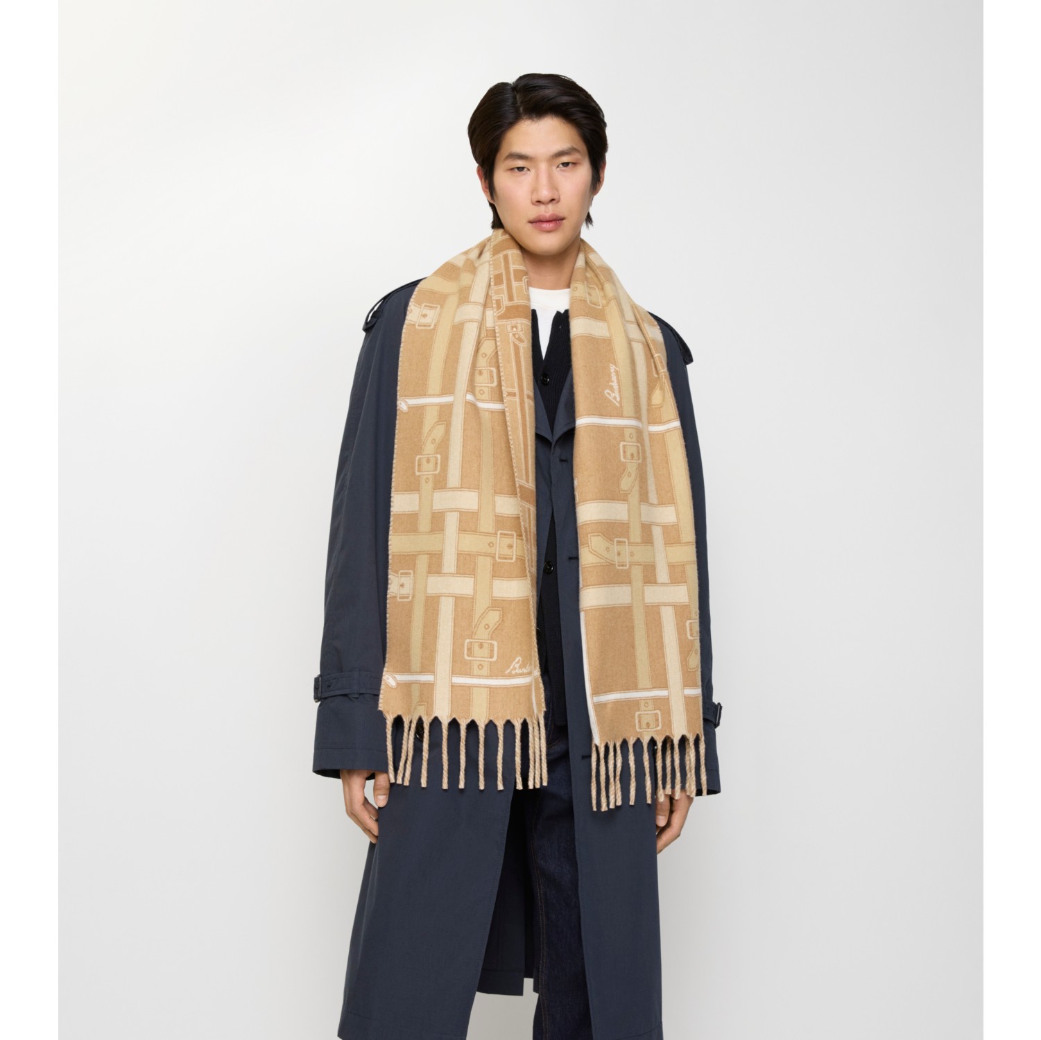 Belt Check Cashmere Scarf