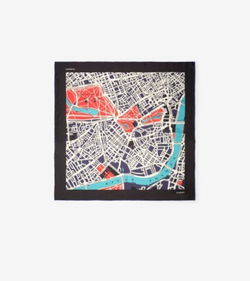 London Map Silk Scarf in Iris purple | Burberry® Official