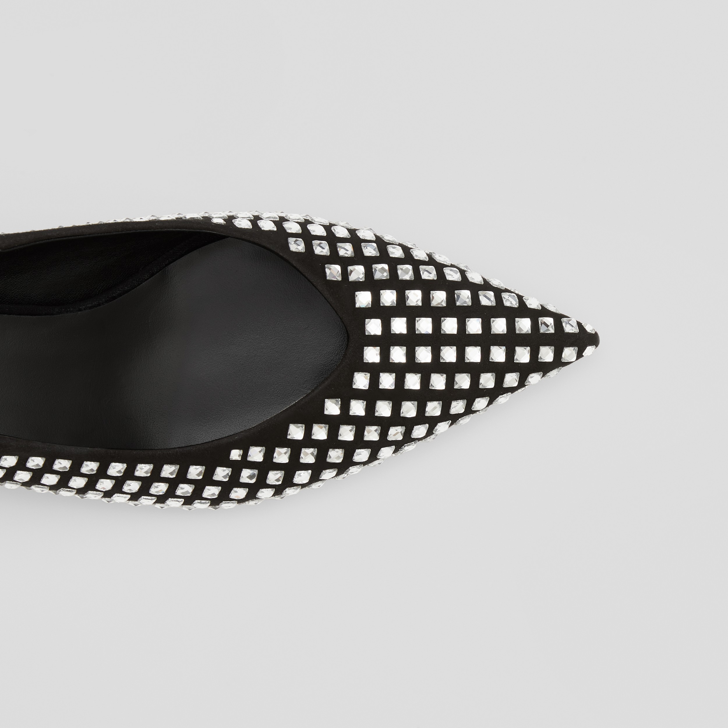 Zapatos de salón destalonados en piel con detalles de cristales (Negro/cristal) - Mujer | Burberry® oficial - 2