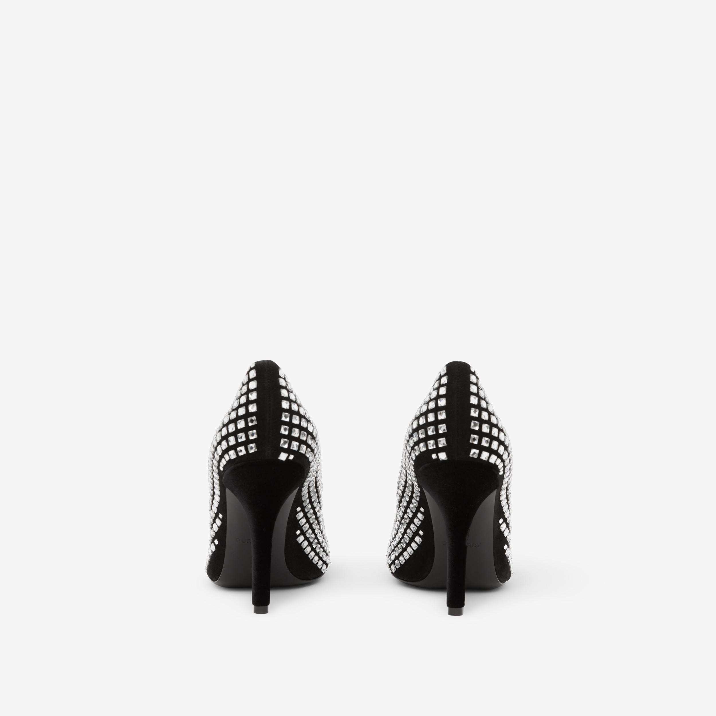 Crystal Detail Leather Point-toe Pumps in Black/crystal - Women | Burberry® Official - 3