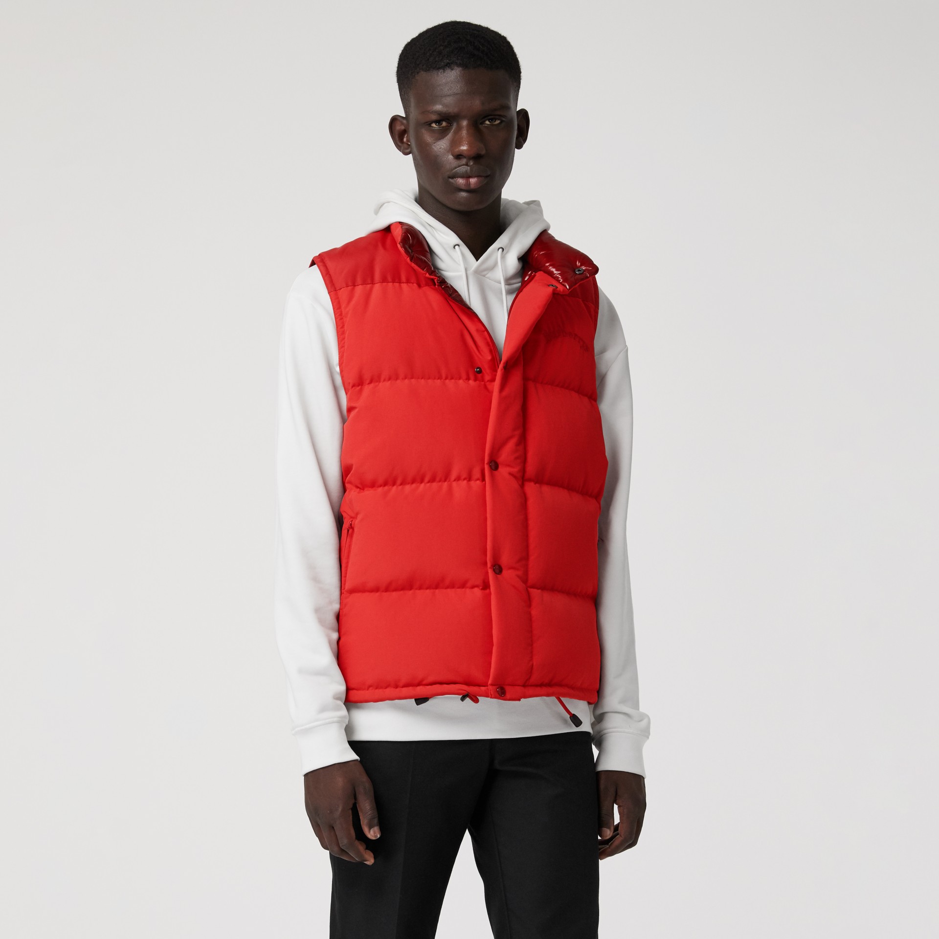 Detachable-sleeve Down-filled Puffer Jacket in Bright Red - Men ...