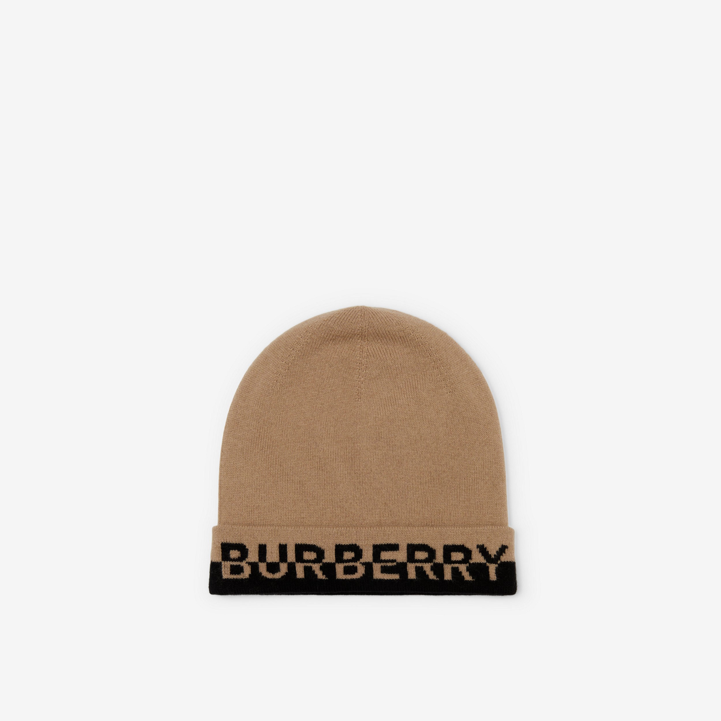로고 인타르시아 캐시미어 비니 (아카이브 베이지/블랙) | Burberry® - 1