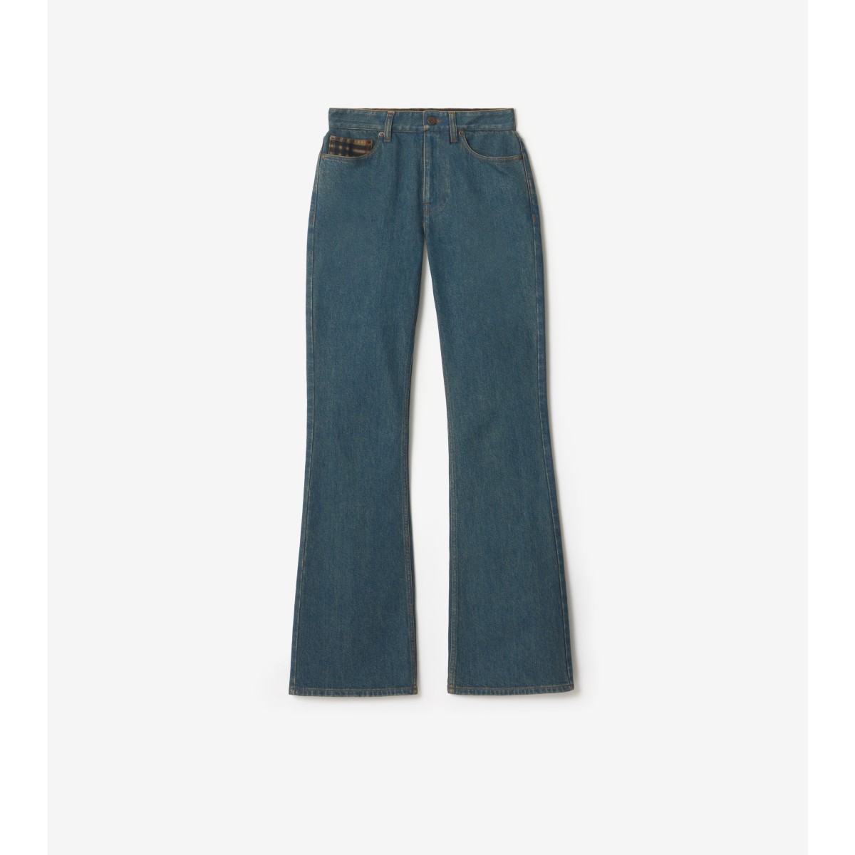  Check High-rise Bootcut Jeans