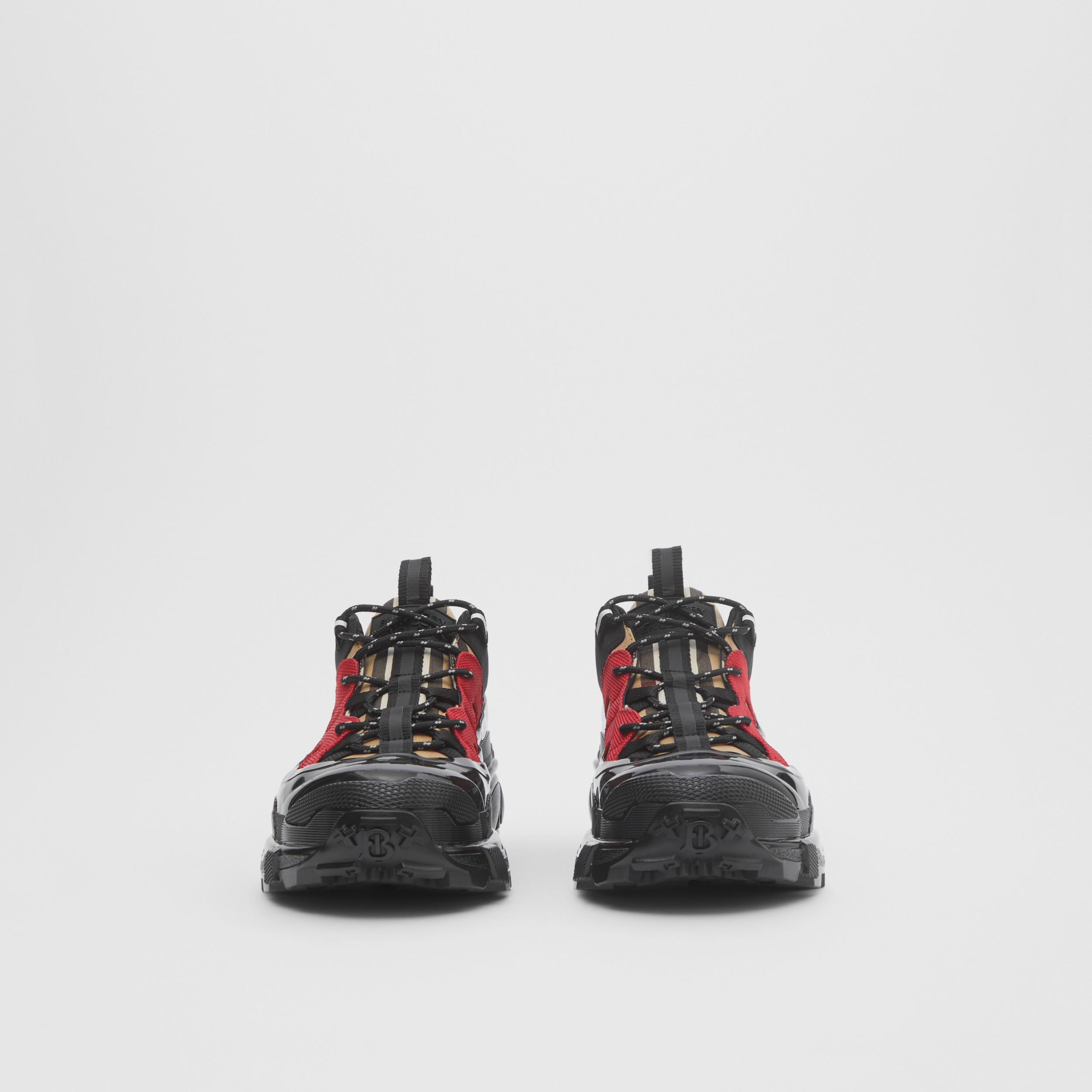 Vintage Check Cotton and Nubuck Arthur Sneakers in Archive Beige - Men | Burberry® Official - 4