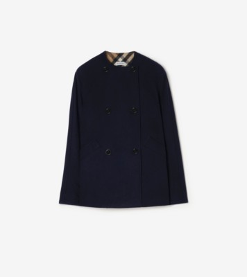 Cashmere Pea Coat in Navy - Women | Burberry® Official